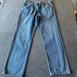Indigo Palms Straight Leg Jeans Mens 35x32 Light  Wash   Relaxed Denim